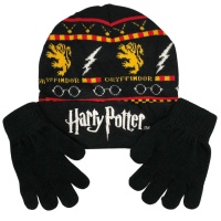 Lahjasetti: Harry Potter - Gryffindor Symbols Pipo Ja Hanskat (Lasten)