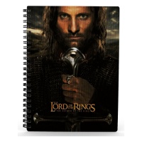 Muistikirja: Lord Of The Rings - Aragorn, 3D-Effect (A5)