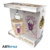 Muki: Harry Potter - Hogwarts, Mug + Keyring + Notebook (250ml)