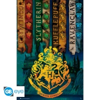 Juliste: Harry Potter - House Flags (91.5x61cm)