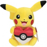 Pehmo: Pokemon Cuties - Valentines Pikachu w Poke Ball Heart (20cm)