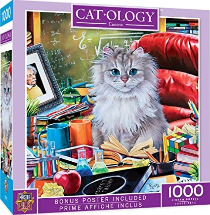 Palapeli: Masterpieces - Cat-Ology Einstein (1000)  - Lautapelit -  Puolenkuun Pelit pelikauppa