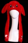 Pipo: Cute Bunny Beanie With Moving Ears And Led Lights (Red)