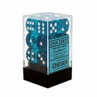 Dice Set: Chessex Translucent 16mm D6 Teal/White (12)