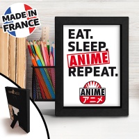 Taulu: Eat Sleep Anime Repeat - Asian Art, Kraft Frame