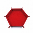 Folding Dice Tray: Hexagonal Velvet Red