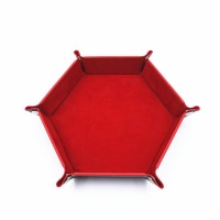 Folding Dice Tray: Hexagonal Velvet Red