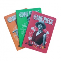 Muistikirja: One Piece Netflix - Luffy, Zoro And Nami Premium Notebook A5