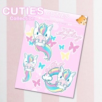 Tarra-arkki: Cuties Collection Stickers - Unicorn (A6) (Niramuchu)