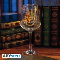 Lasi: Harry Potter - Stemmed Glass - Hogwarts Crest