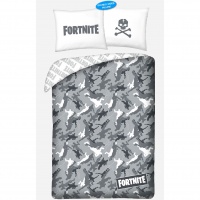 Pussilakanasetti: Fortnite- Grey Characters Single Duvet Set (140x200cm)