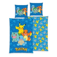 Pokemon: Duvet Set - Starter Pokemon (135x200cm/80x80cm)