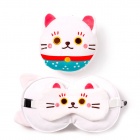 Matkasetti: Relaxeazzz - Maneki Neko Cat - Travel Pillow Eye Mask