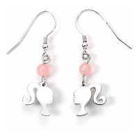 Barbie: Drop Earrings - Silhouette & Rose Quartz