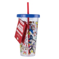 Matkamuki: Nintendo - Super Mario, Plastic Cup With Straw(700ml)