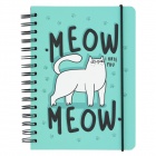 Muistikirja: Meow Meow - Turquoise, Hardcover (A5)