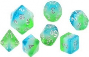 Noppasetti: Sirius Dice  Polyhedral Blue Hawaiian (8)