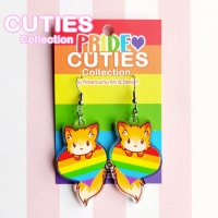 Korvakorut: Cuties Pride 2024 - Rainbow Fox Earrings (4.5cm) (Niramuchu)