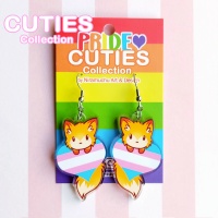 Korvakorut: Cuties Pride 2024 - Trans Fox Earrings (4.5cm) (Niramuchu)