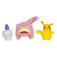 Pokemon: Battle Figure - Pikachu (female), Litwick, Slowpoke 5cm