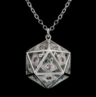 Kaulakoru: Dragons Eye - D20 Silver W/Pink Gems