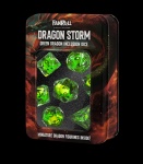 Noppasetti: Fanroll Dragon Storm Inclusion Dice - Resin Green Dragon 16mm (7)