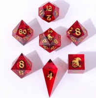 Noppasetti: Hymgho - Always Watching Dragons Eye Resin Dice Set Red (7)