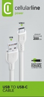 Latauskaapeli: Cellularline USB-C Charging Cable (White, 2M)