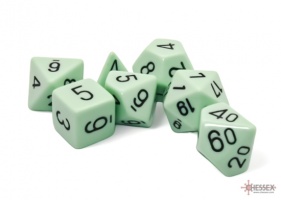 Noppasetti: Chessex Opaque  Polyhedral Pastel Green (7)