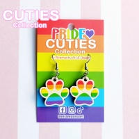 Korvakorut: Cuties Pride 2024 - Rainbow Paw Earrings (2.5cm) (Niramuchu)