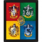 Taulu: Wall Art - Harry Potter Colourful Crests 3D (20x26cm)