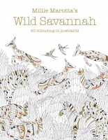 Postikortti: Millie Marotta\'s Wild Savannah - 50 Colouring Postcards