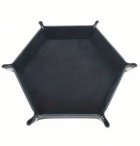 Folding Dice Tray: Hexagonal Velvet Black