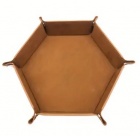 Folding Dice Tray: Hexagonal Velvet Brown