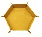 Folding Dice Tray: Hexagonal Velvet Yellow