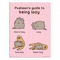 Taulu: Pusheen - Guide To Being Lazy White Frame (30x40cm)