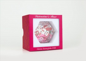 D20 Noppa: Sirius Dice - Valentine Rose Snowglobe (54mm)