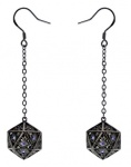 Korvakorut: Dragons Eye - D20 Gunmetal W/Purple Gems