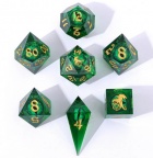 Noppasetti: Hymgho - Always Watching Dragons Eye Resin Dice Set Green (7)