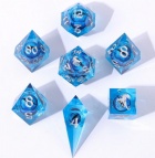 Noppasetti: Hymgho - Always Watching Dragons Eye Resin Dice Set Blue (7)