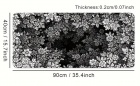 Hiirimatto: Black And White Flowers (40x90cm)