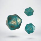 Noppasetti: Runequest Turquoise & Gold Expansion Dice (3)