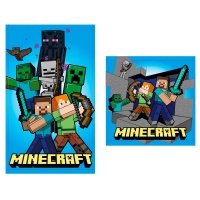 Pyyhe: Minecraft - Heroes, Blue (Se of 2, Cotton Bath Towels)