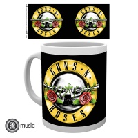 Muki: Guns N Roses - Logo on Black, White (320ml)