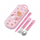 Hello Kitty: Chopsticks & Spoon & Fork Set - Sweety Pink