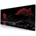 Hiirimatto: Extended Gaming Mousepad - Red Moon and Blossoms (90x40cm)