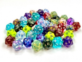 Noppasetti: Chessex - Bag Of 50 Mini D20s (50 irtonoppaa)