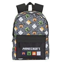 Reppu: Minecraft - Faces, Grey/Black (42,5cm)