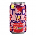 Kuplatee: Boba Cat Bubble Tea - Strawberry Peach (320ml)