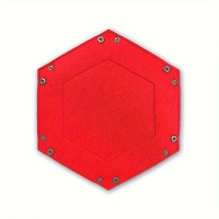 Folding Dice Tray: Hexagonal Felt Red